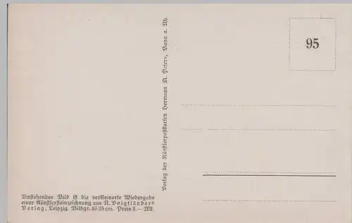 (79442) Künstler AK H. R. Schulze: Burg Langenau im Lahntal, vor 1945