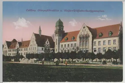 (78857) AK Koblenz, Oberpostdirektion u. Realgymnasium, vor 1920