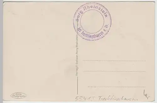 (78443) Foto AK Trechtingshausen, Burg Rheinstein, vor 1945