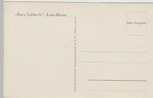 (78438) Foto AK Oberlahnstein, Burg Lahneck, vor 1945