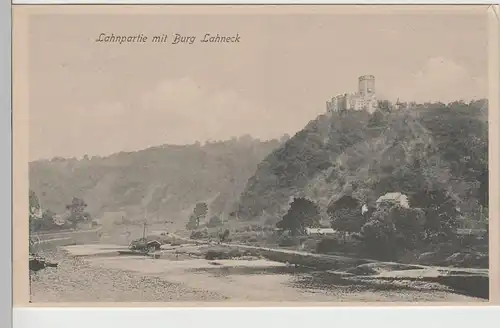 (78119) AK Lahnpartie mit Burg Lahneck, vor 1945