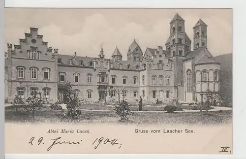 (71157) AK Gruss vom Laacher See, Abtei Maria Laach, 1904