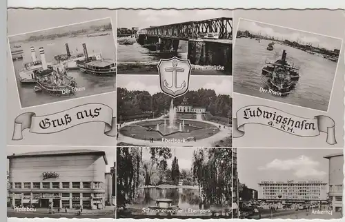(67959) Foto AK Ludwigshafen, Mehrbildkarte nach 1945