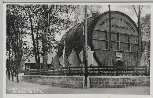 (66492) AK Bad Dürkheim, Das größte Faß der Welt, 1937