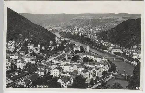 (66484) AK Bad Ems, Blick von der Bäderley, 1935