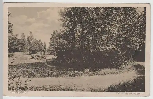 (66013) AK Grünstadt, Partie im Park 1913