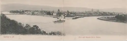 (65651) AK Koblenz, Panoramakarte 2-teilig, bis 1905