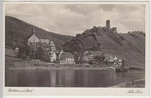 (57504) Foto AK Beilstein, Mosel, Klosterkirche St. Josef, Burg Metternich