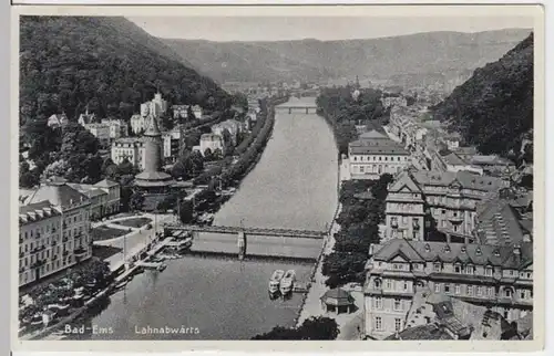 (5180) AK Bad Ems, Lahn, Quellenturm, Panorama, vor 1945