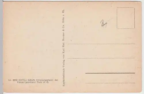 (50138) AK Daun (Eifel), Erholungsheim d. Firma L. Tietz A.-G., vor 1945