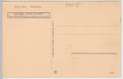 (49791) AK Burg Eltz, Westseite, vor 1945