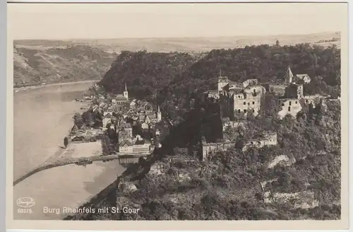 (44664) Foto AK St. Goar mit Burg Rheinfels, 1927