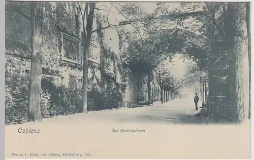 (42480) Koblenz, Rheinanlagen um 1900