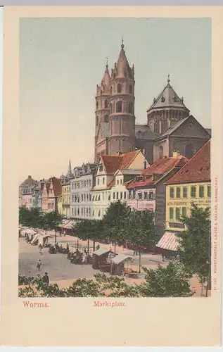 (42422) AK Worms, Marktplatz, Dom, bis um 1905