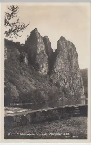 (4172) Foto AK Bad Münster am Stein, Rheingrafenstein 1929
