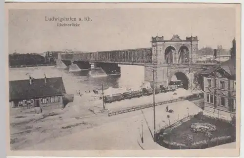 (37303) AK Ludwigshafen, Rheinbrücke, vor 1945