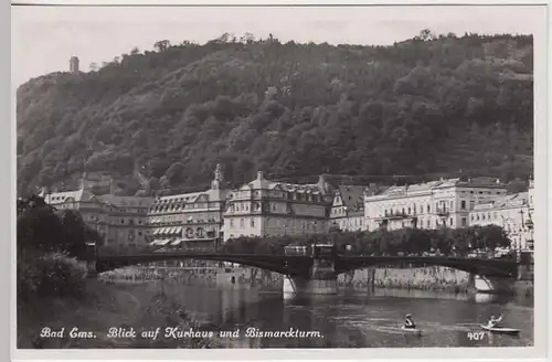 (36378) Foto AK Bad Ems, Blick a. Kurhaus u. Bismarckturm