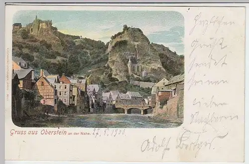 (31416) AK Gruss aus Oberstein a.d. Nahe, Bahnpost 1900