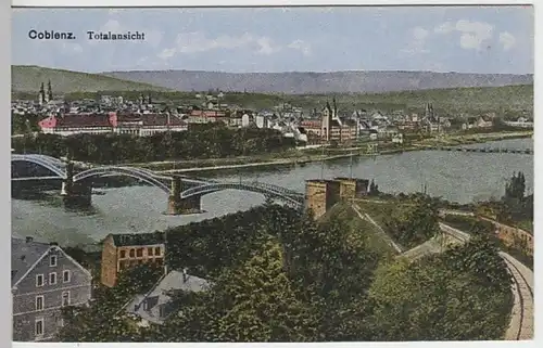 (23356) AK Koblenz, Panorama, um 1919