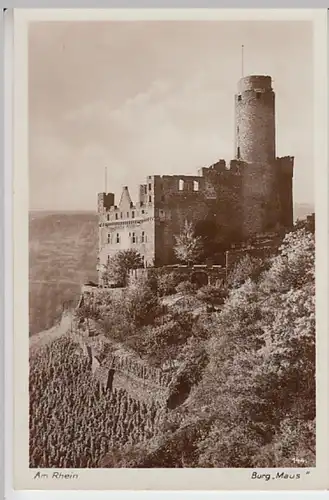 (22414) Foto AK Wellmich, Burg Maus, vor 1945