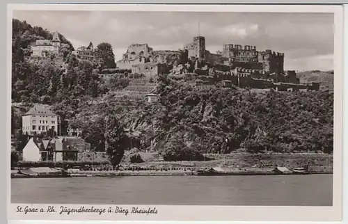 (22096) Foto AK St. Goar, Burg Rheinfels, Jugendherberge 1950