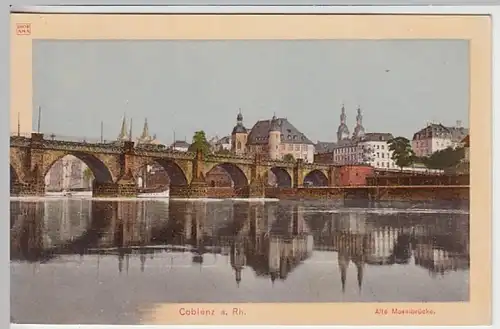 (21127) AK Koblenz, Alte Moselbrücke, bis 1926