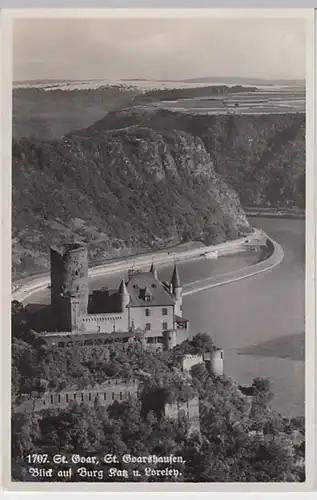 (19593) Foto AK St. Goarshausen, Burg Katz, Loreley 1938