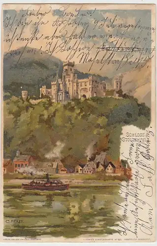 (19381) Künstler AK C. Pfaff, Koblenz, Schloss Stolzenfels 1901