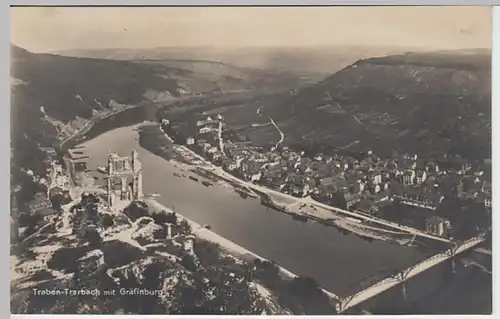 (19076) Foto AK Traben-Trarbach, Panorama, Gräfinburg, SST 1929