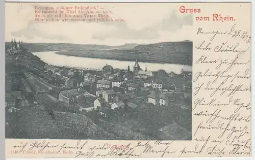 (16493) AK Gruß vom Rhein, Remagen 1898