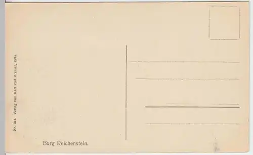 (15491) AK Trechtingshausen, Burg Reichenstein, Falkenburg, vor 1945