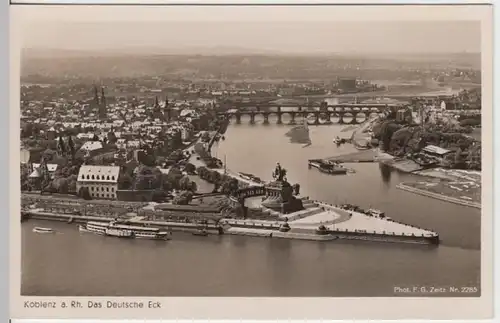 (12285) Foto AK Koblenz, Deutsches Eck, vor 1945