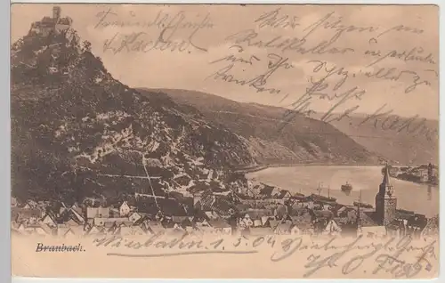 (115349) AK Braubach am Rhein, Totale 1904