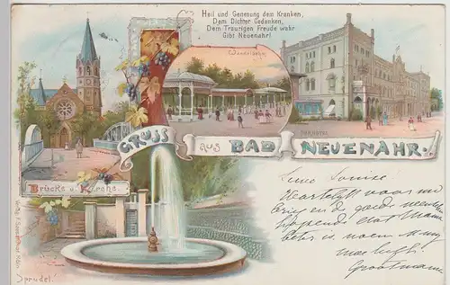 (114841) AK Gruss aus Bad Neuenahr, Mehrbildkarte 1900