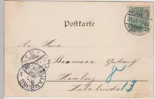 (114276) AK Gruss vom Drachenfels, Blick vom Rolandsbogen, Litho 1901