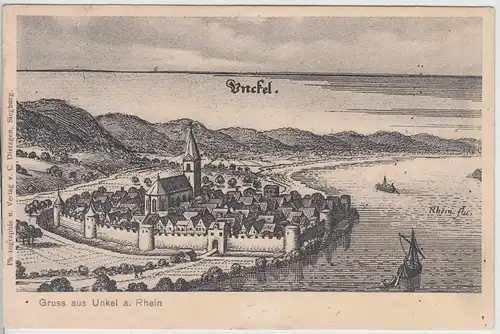 (113992) Künstler AK Gruß aus Unkel, Rhein, bis 1905