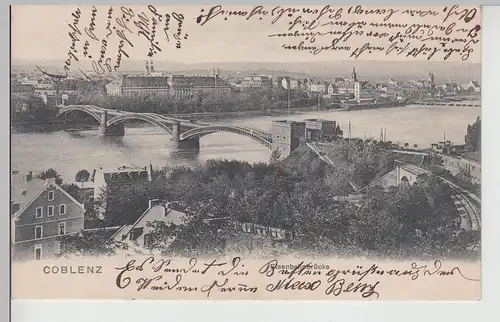 (113540) AK Koblenz, Eisenbahnbrücke 1904
