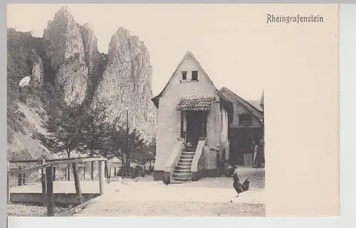 (113415) AK Rheingrafenstein, Häuschen, Fischerhaus, Hühner, um 1906