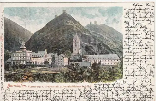 (113186) AK Bornhofen, Feindliche Brüder, Burg Sterrenberg, Liebenstein, um 1903