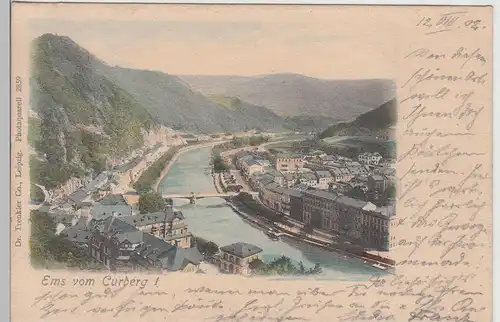 (113061) AK Bad Ems, Blick vom Curberg 1902