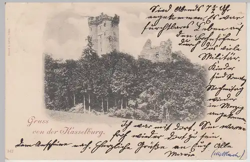 (112860) AK Pelm, Gruss von der Kasselburg, Bahnpost 1905