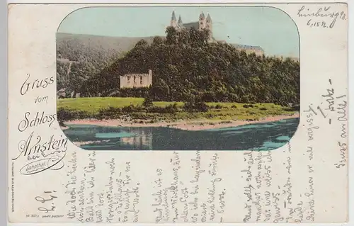 (112160) AK Schloss Arnstein, Lahntal, Kloster Arnstein, Seelbach, Obernhof 1898