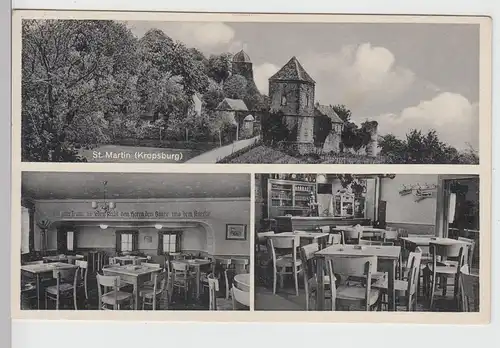 (112062) AK St. Martin, Kropsburg, Alte Burgschänke, Mehrbildkarte, vor 1945
