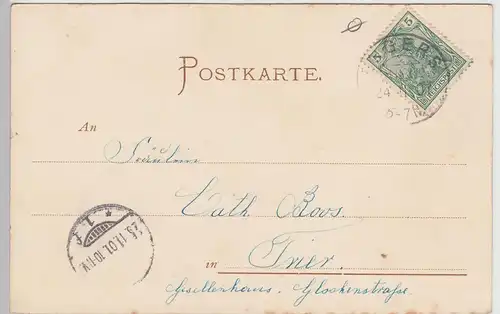 (111885) AK Gruß aus Engers, Neuwied, Rhein, Königl. Kriegsschule 1901