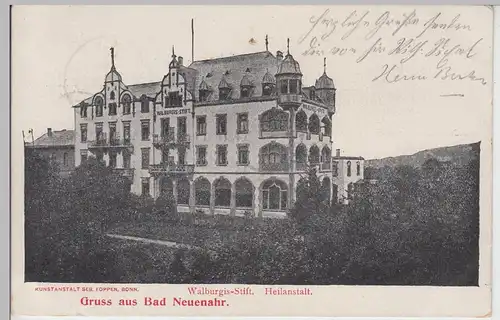 (111818) AK Gruß aus Bad Neuenahr, Walburgis Stift, Heilanstalt 1904