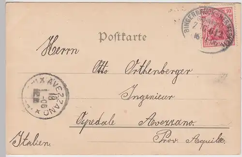 (111064) AK Bad Münster am Stein, Burg Ebernburg, Bahnpost 1906