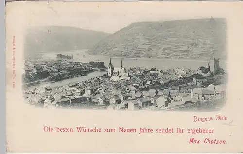 (111040) AK Bingen, Neujahres-Karte v. Max Chotzen, 1901