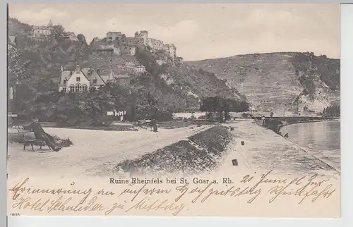 (111003) AK Sankt Goar, Ruine Rheinfels, 1906