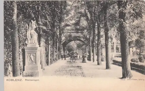 (110560) AK Koblenz, Rheinanlagen, vor 1905