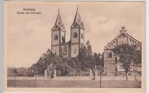 (110138) AK Arenberg, Koblenz, Kirche St. Nikolaus, Pfarrhaus, vor 1945